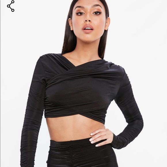Missguided Tops - Missguided Slinky Wrap Crop Top